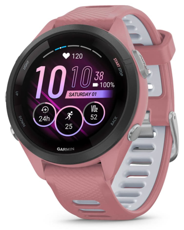 Garmin Forerunner 265S 2.79 cm (1.1") AMOLED 42 mm Digital 360 x 360 Pixeles Pantalla táctil Negro. Rosa Wifi GPS (satél