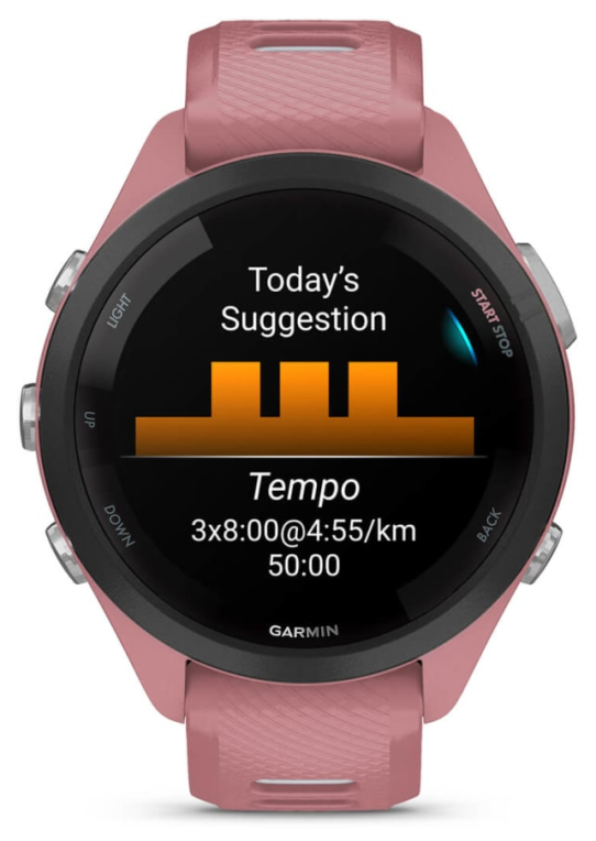SMARTWATCH GARMIN FORERUNNER 265S ROSA BLANCO GPS - detalle