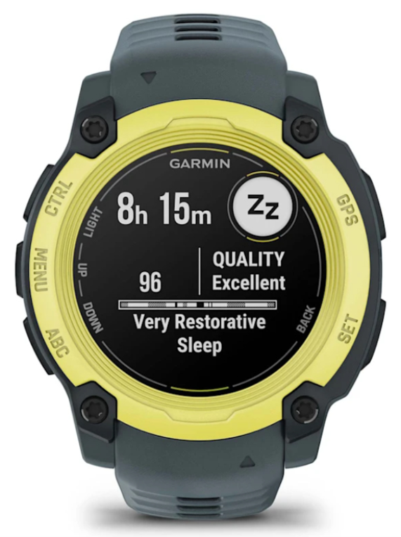 SMARTWATCH GARMIN INSTIN E 40MM AMARILLO SILICONA AZUL - detalle