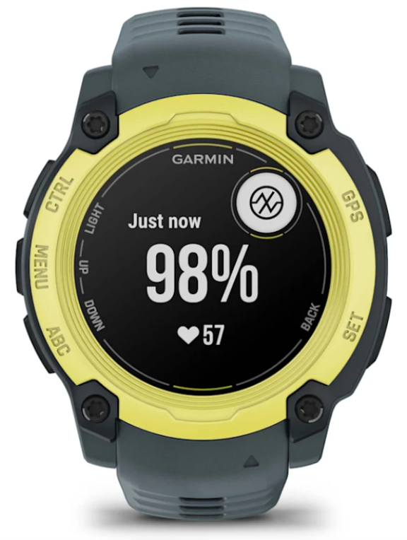 SMARTWATCH GARMIN INSTIN E 40MM AMARILLO SILICONA AZUL - detalle