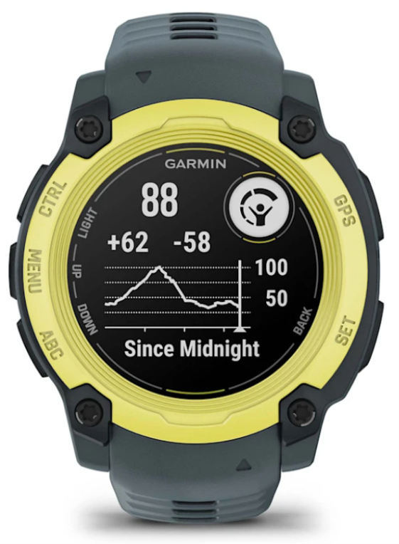SMARTWATCH GARMIN INSTIN E 40MM AMARILLO SILICONA AZUL - detalle