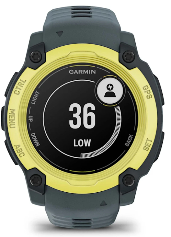 SMARTWATCH GARMIN INSTIN E 40MM AMARILLO SILICONA AZUL - detalle