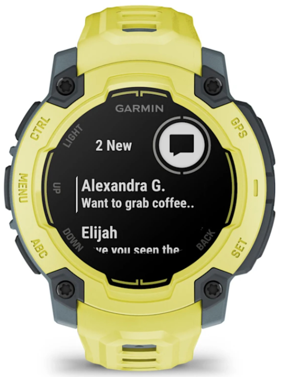 SMARTWATCH GARMIN INSTIN E 45MM AMARILLO CORREA SILICONA AMARILLA - detalle