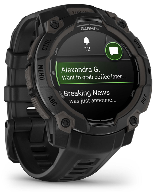 SMARTWATCH GARMIN INSTINCT 3 45MM AMOLED NEGRO CORREA NEGRA - detalle