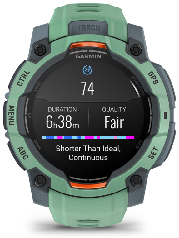 SMARTWATCH GARMIN INSTINCT 3 45MM AMOLED VERDE CORREA VERDE - detalle