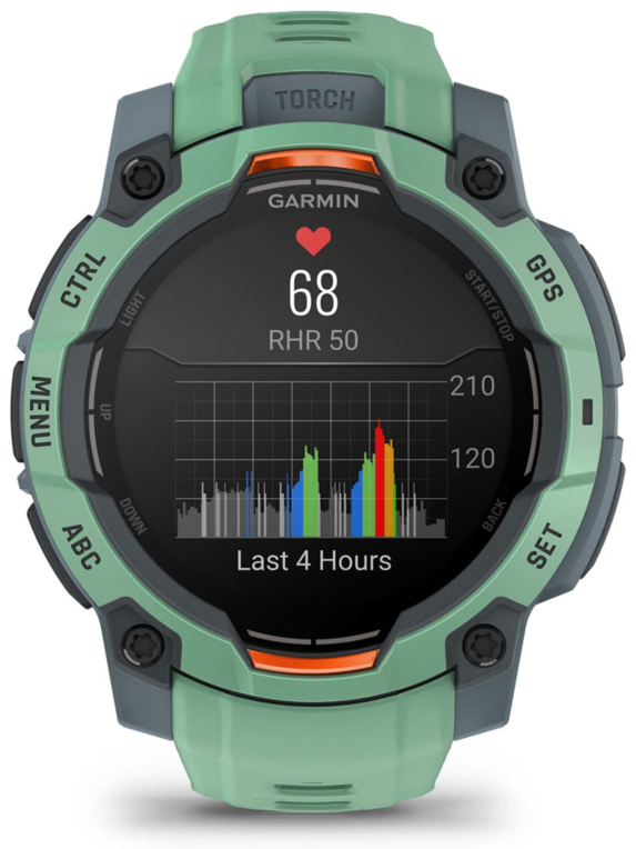 SMARTWATCH GARMIN INSTINCT 3 45MM AMOLED VERDE CORREA VERDE - detalle