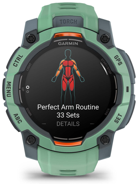 SMARTWATCH GARMIN INSTINCT 3 45MM AMOLED VERDE CORREA VERDE - detalle