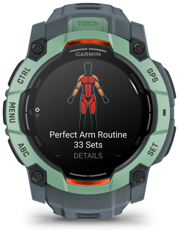 SMARTWATCH GARMIN INSTINCT 3 50MM AMOLED VERDE CORREA VERDE - detalle