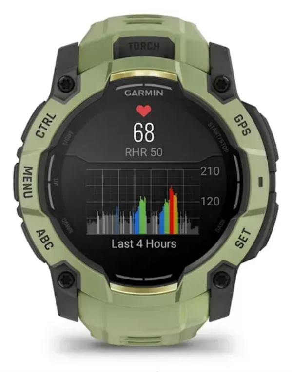 SMARTWATCH GARMIN INSTINCT 3 50MM AMOLED VERDE CORREA VERDE - detalle