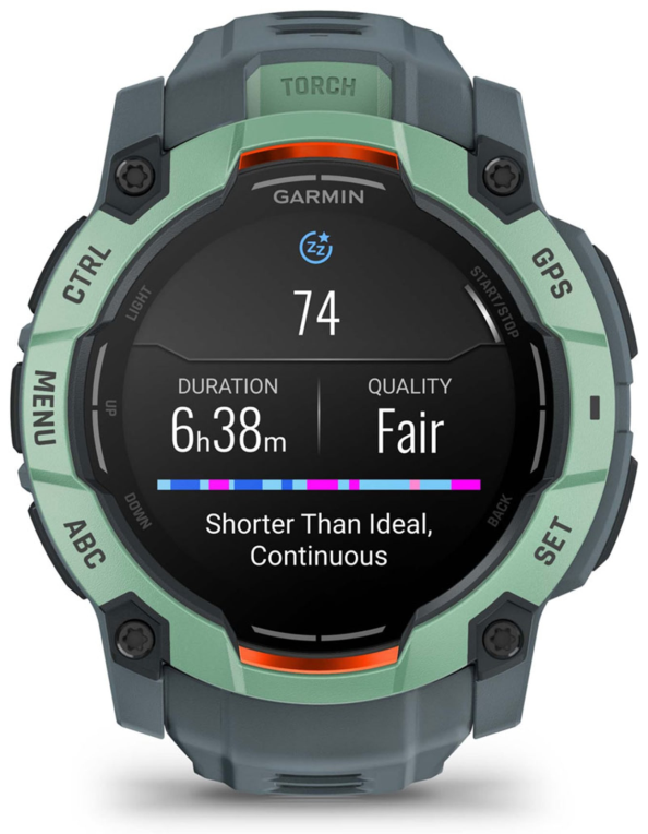 SMARTWATCH GARMIN INSTINCT 3 50MM AMOLED VERDE CORREA VERDE - detalle
