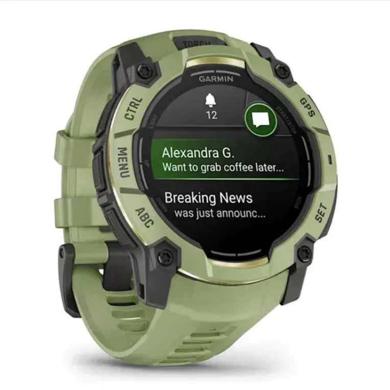 SMARTWATCH GARMIN INSTINCT 3 50MM AMOLED VERDE CORREA VERDE - detalle