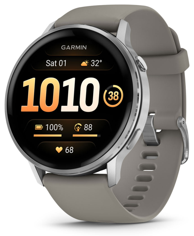 Garmin Venu 4 3.56 cm (1.4") AMOLED 45 mm Digital 454 x 454 Pixeles Pantalla táctil Plata Wifi GPS (satélite)