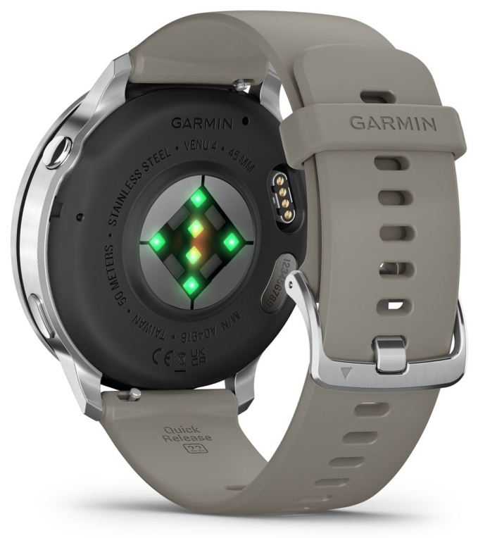 SMARTWATCH GARMIN VENU 4 45 MM BISEL PLATEADO - detalle