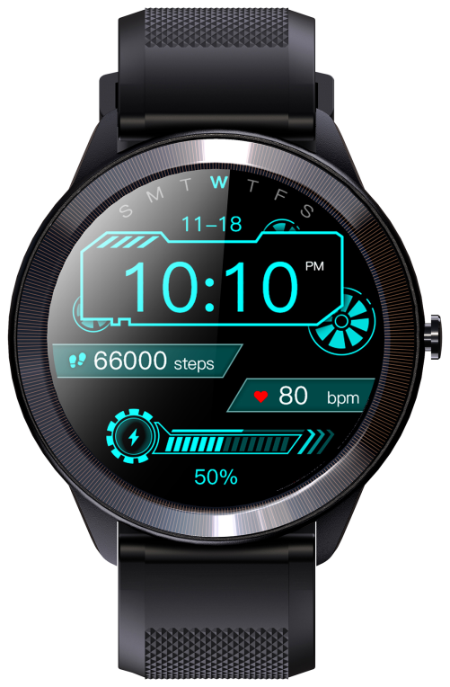 SMARTWATCH LEOTEC 1,28" MULTISPORT WAVE NEGRO PANTALLA REDONDA - detalle