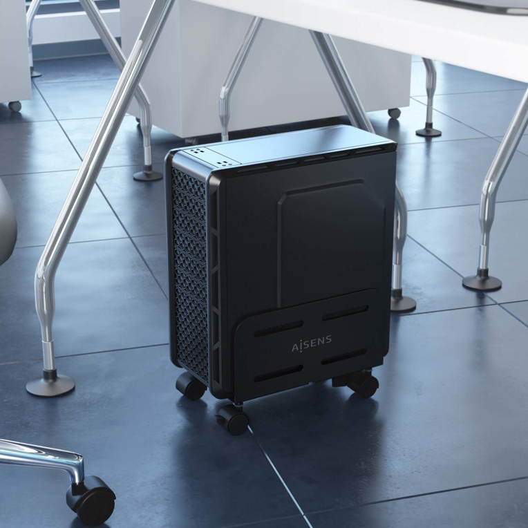 SOPORTE AISENS CPU METALICO AJUSTABLE DE SUELO NEGRO - detalle