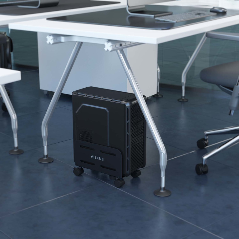 SOPORTE AISENS CPU METALICO AJUSTABLE DE SUELO NEGRO - detalle