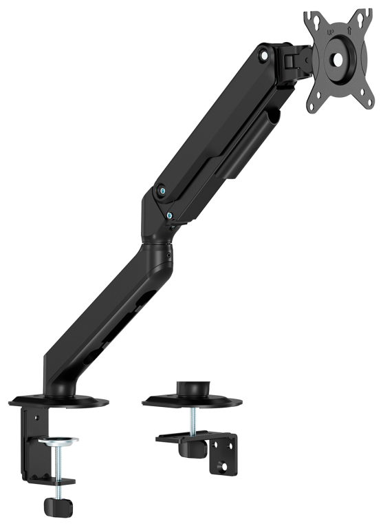 AISENS Soporte de Mesa Eco Contrapeso Giratorio e Inclinable para Monitor/TV 9kg (3 Pivotes. 1 Brazo) de 17-32. Negro