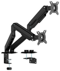 AISENS Soporte de Mesa Eco Contrapeso Giratorio e Inclinable para Monitor/TV 9kg (3 Pivotes. 2 Brazos) de 17-32. Negro