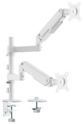 AISENS Soporte de Mesa Eco Contrapeso Giratorio e Inclinable para Monitor/TV 9kg (3 PIVOTES. 2 BRAZOS) de 17-32. Blanco