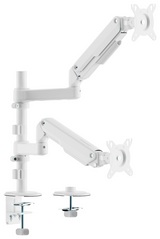 AISENS Soporte de Mesa Eco Contrapeso Giratorio e Inclinable para Monitor/TV 9kg (3 PIVOTES. 2 BRAZOS) de 17-32. Blanco