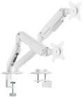 AISENS Soporte de Mesa Eco Contrapeso Giratorio e Inclinable para Monitor/TV 9kg (3 PIVOTES. 2 BRAZOS) de 17-32. Blanco