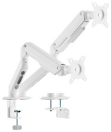AISENS Soporte de Mesa Eco Contrapeso Giratorio e Inclinable para Monitor/TV 9kg (3 PIVOTES. 2 BRAZOS) de 17-32. Blanco