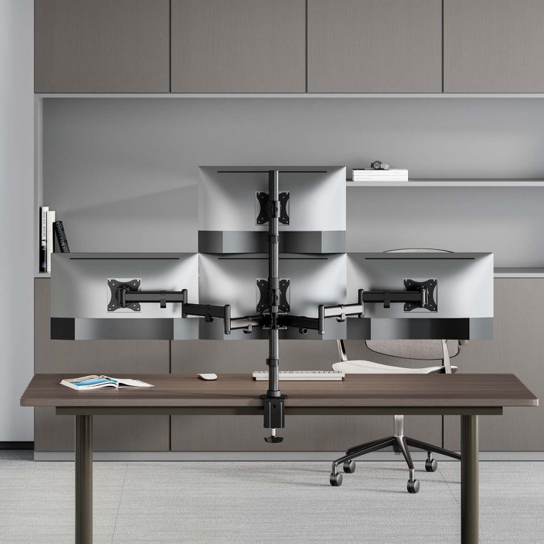 SOPORTE AISENS MESA ECO GIRATORIO INCLINABLE 4 MONITORES 8KG 13-27 - detalle
