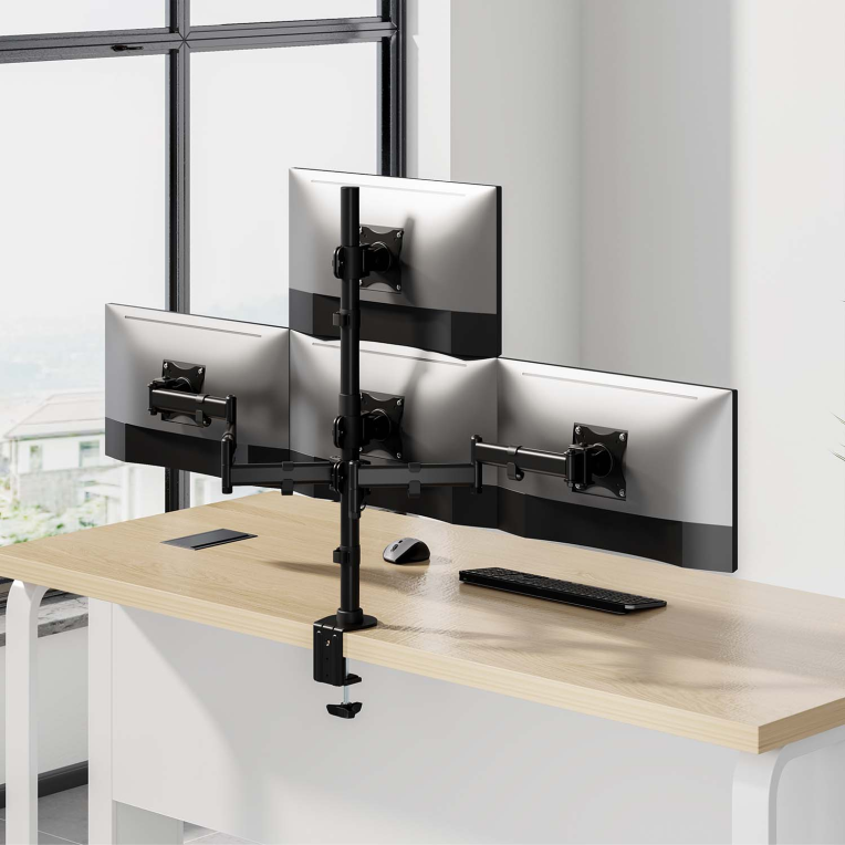 SOPORTE AISENS MESA ECO GIRATORIO INCLINABLE 4 MONITORES 8KG 13-27 - detalle