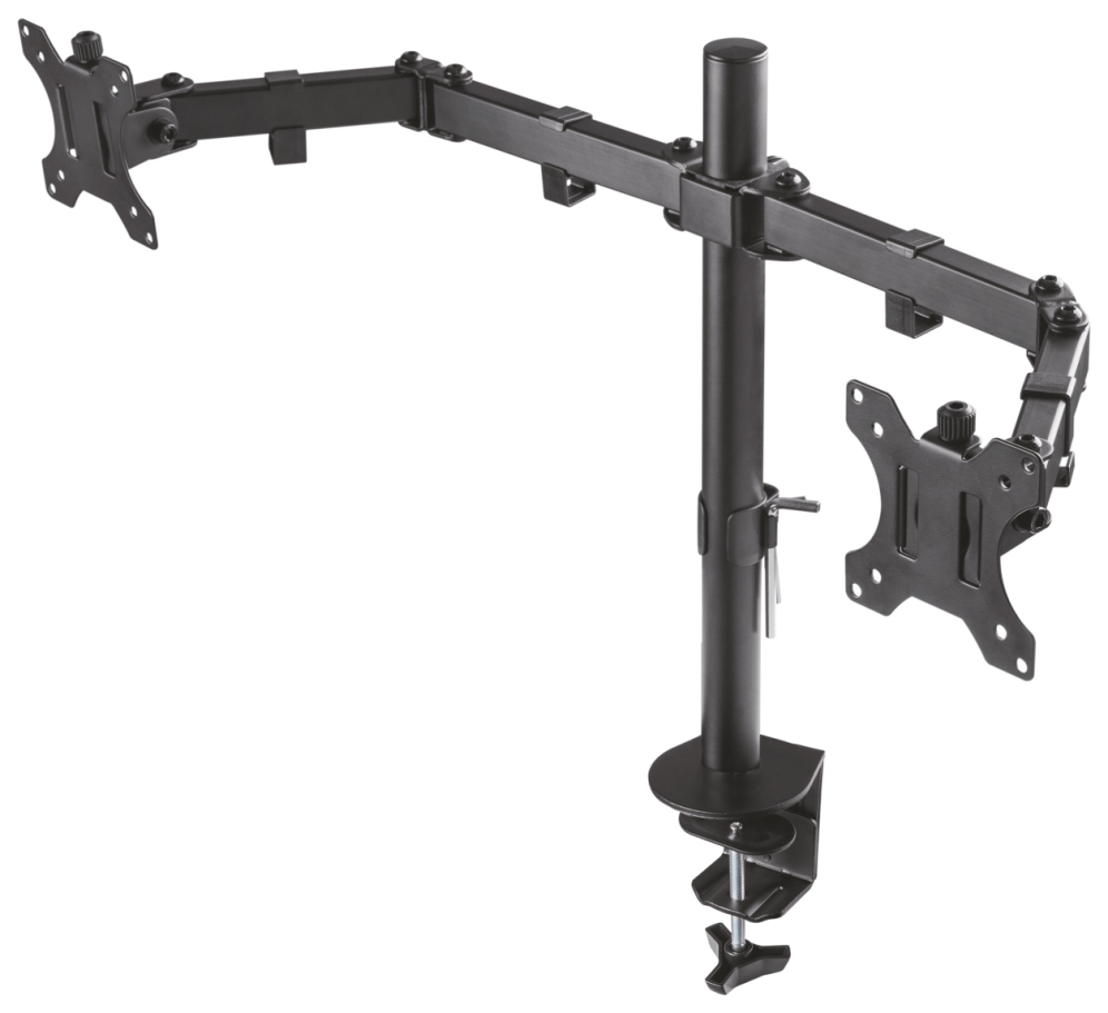 SOPORTE AISENS MESA GIRA. INCLI. 2 MONITOR 8KG 3 PIVOTES 2 BRAZOS 13-32 NEGRO - detalle