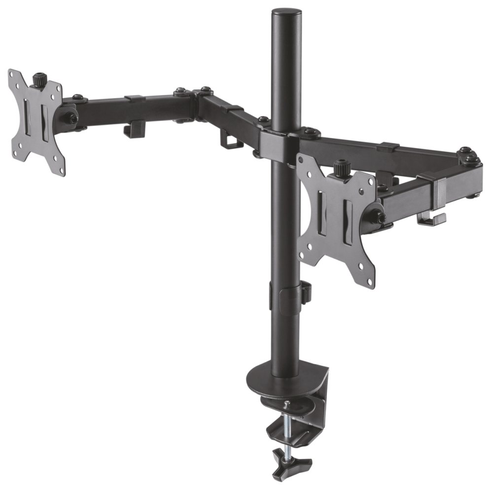 SOPORTE AISENS MESA GIRA. INCLI. 2 MONITOR 8KG 3 PIVOTES 2 BRAZOS 13-32 NEGRO - detalle