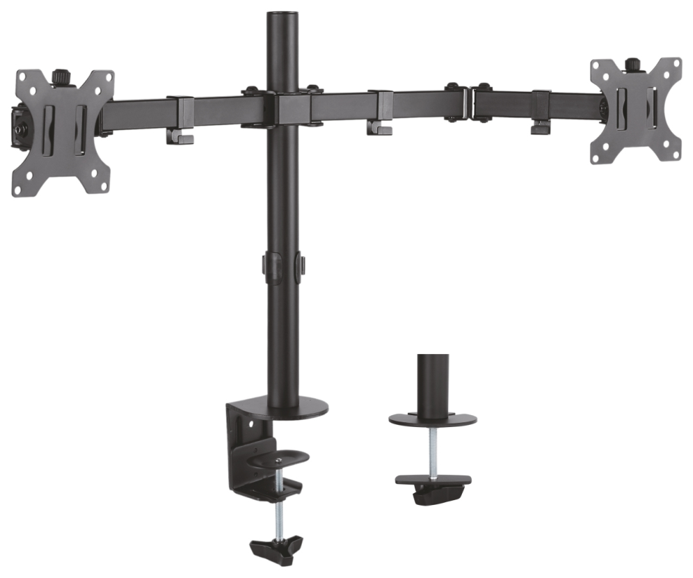 SOPORTE AISENS MESA GIRA. INCLI. 2 MONITOR 8KG 3 PIVOTES 2 BRAZOS 13-32 NEGRO - detalle
