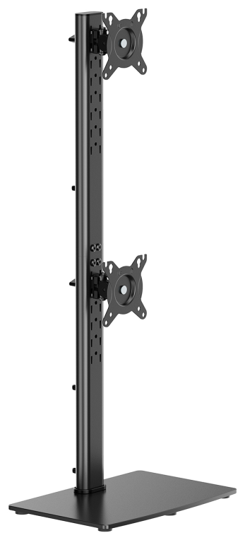 AISENS Soporte de Mesa Con Peana Eco Giratorio e Inclinable para 2 Monitor/TV 12kg de 17-34. Negro