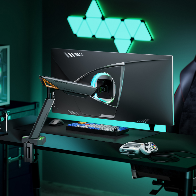 SOPORTE AISENS MESA RGB GAMING CONTRAPESO MONITOR (3 PIV 1 BRAZO) 17-49 - detalle