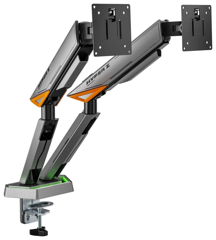 SOPORTE AISENS MESA RGB GAMING CONTRAPESO MONITOR (3 PIV 2 BRAZOS) 17-38 - detalle