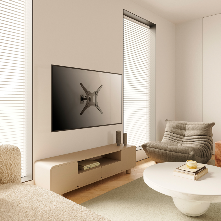 SOPORTE AISENS PARED GIRATORIO INCLINABLE MONITOR/TV 30KG 23-55 NEGRO - detalle