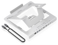 AISENS Soporte de Sobremesa Ajustable para Portatil / Tablet con USB-C Docking 7 en 1. Gris