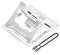 AISENS Soporte de Sobremesa Ajustable para Portatil / Tablet con USB-C Docking 7 en 1. Gris