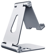 AISENS Soporte De Sobremesa Tamaño M Ajustable (2 Pivotes) Para Movil / Tablet. Plata