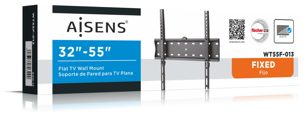 SOPORTE AISENS ULTRA DELGADO PARA MONITOR TV 40KG DE 32-55 NEGRO - detalle