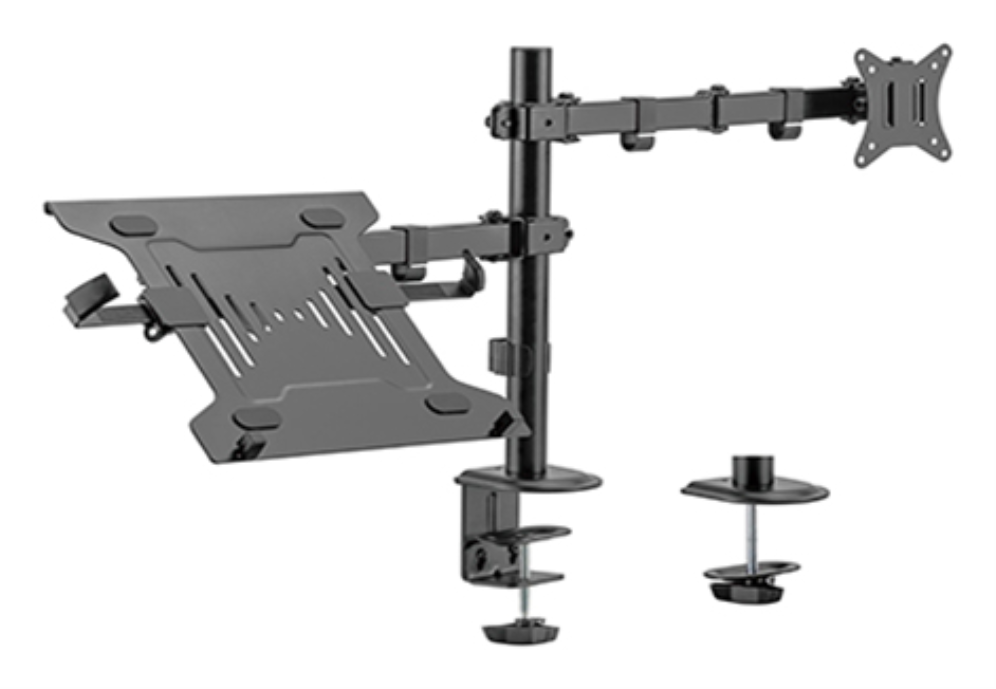 SOPORTE DE MESA GEMBIRD AJUST CON BRAZO PARA MONITOR Y BANDEJA PARA PORTATIL - detalle