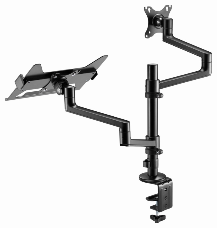 SOPORTE DE MESA GEMBIRD AJUSTABLE BRAZO PARA MONITOR Y BANDEJA PARA PORTATIL - detalle