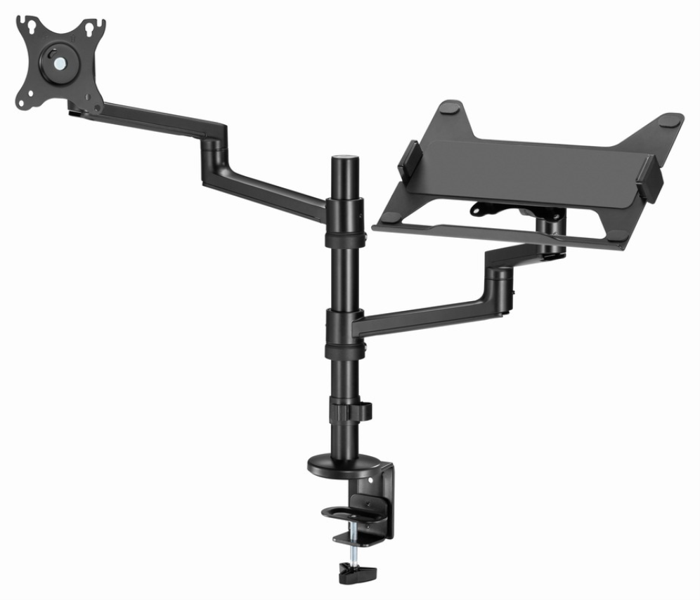 SOPORTE DE MESA GEMBIRD AJUSTABLE BRAZO PARA MONITOR Y BANDEJA PARA PORTATIL - detalle
