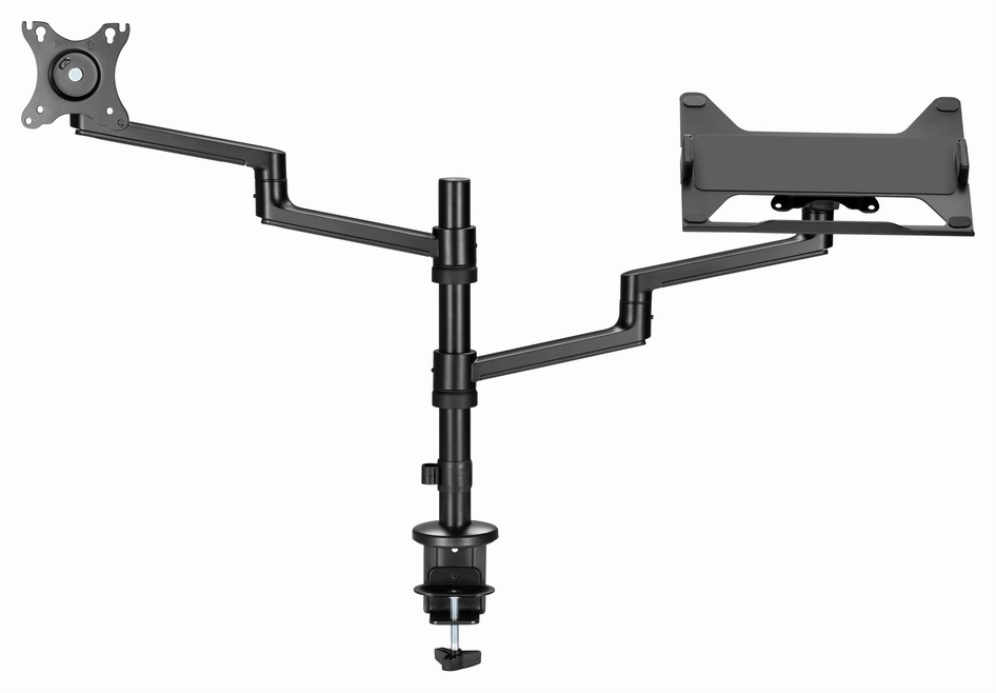 SOPORTE DE MESA GEMBIRD AJUSTABLE BRAZO PARA MONITOR Y BANDEJA PARA PORTATIL - detalle