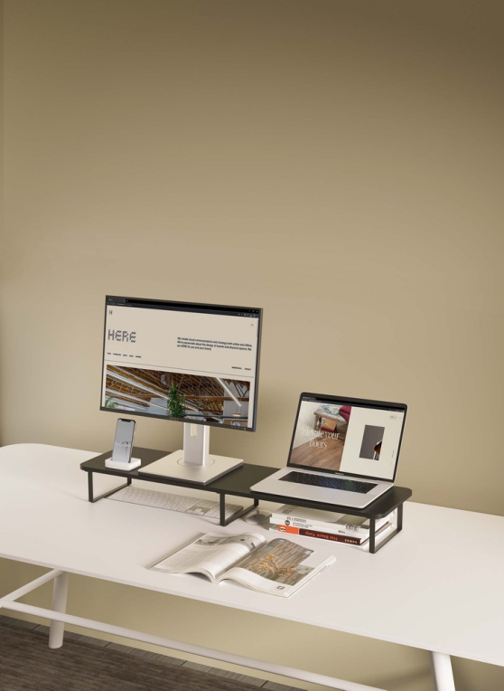SOPORTE DE MONITOR GEMBIRD PARA DOS MONITORES FORMA RECTANGULAR - detalle