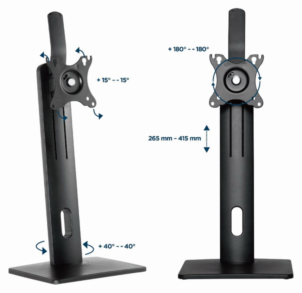 SOPORTE DE MONITOR PARA ESCRITORIO GEMBIRD AJUSTABLE EN ALTURA - detalle