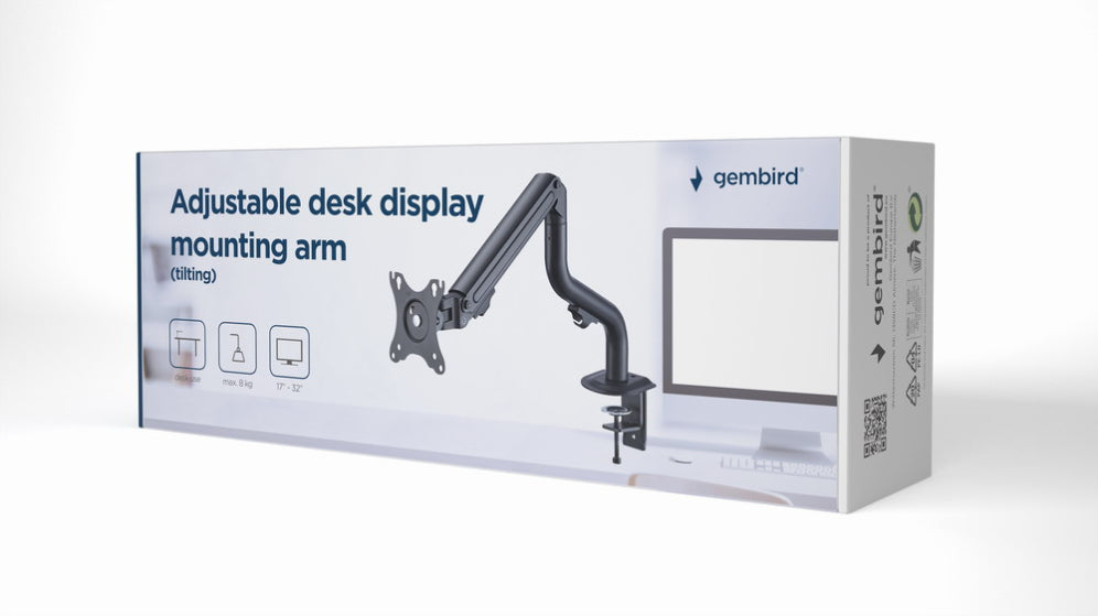 Gembird MA-DA1-02 soporte para monitor 81.3 cm (32") Escritorio Negro