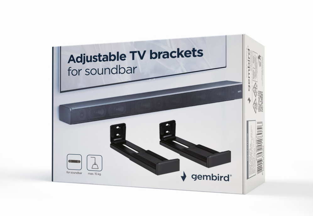 SOPORTE DE PARED GEMBIRD PARA BARRA DE SONIDO NEGRO - detalle