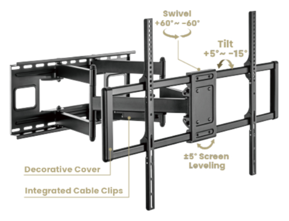 SOPORTE DE PARED GEMBIRD PARA TV CON MOVIMIENTO COMPLETO, 60" - 120'' - detalle