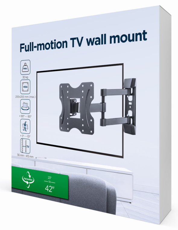 SOPORTE DE PARED GEMBIRD PARA TV DE MOVIMIENTO COMPLETO 23-42 PULGADAS - detalle
