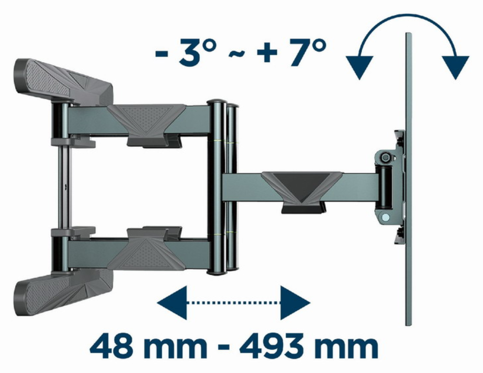 SOPORTE DE PARED GEMBIRD PARA TV DE MOVIMIENTO COMPLETO 40-80 - detalle